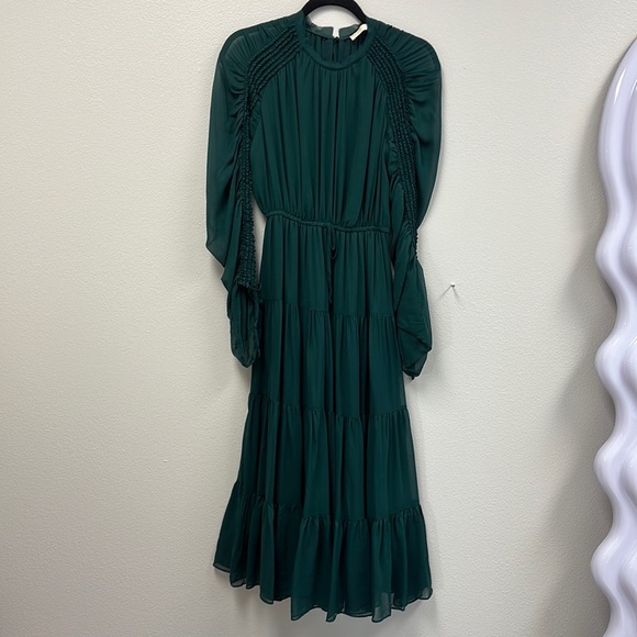 - Noelle gathered silk midi dress - Picture 2 of 10